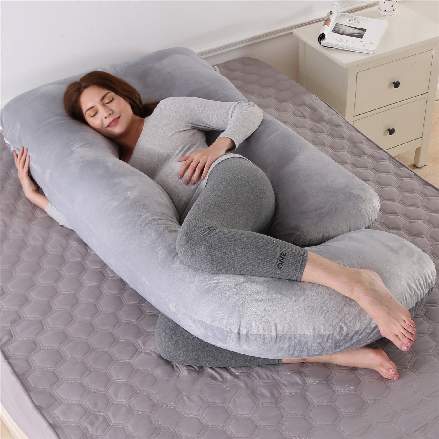 Crystal velvet G-shaped support pillow for waist