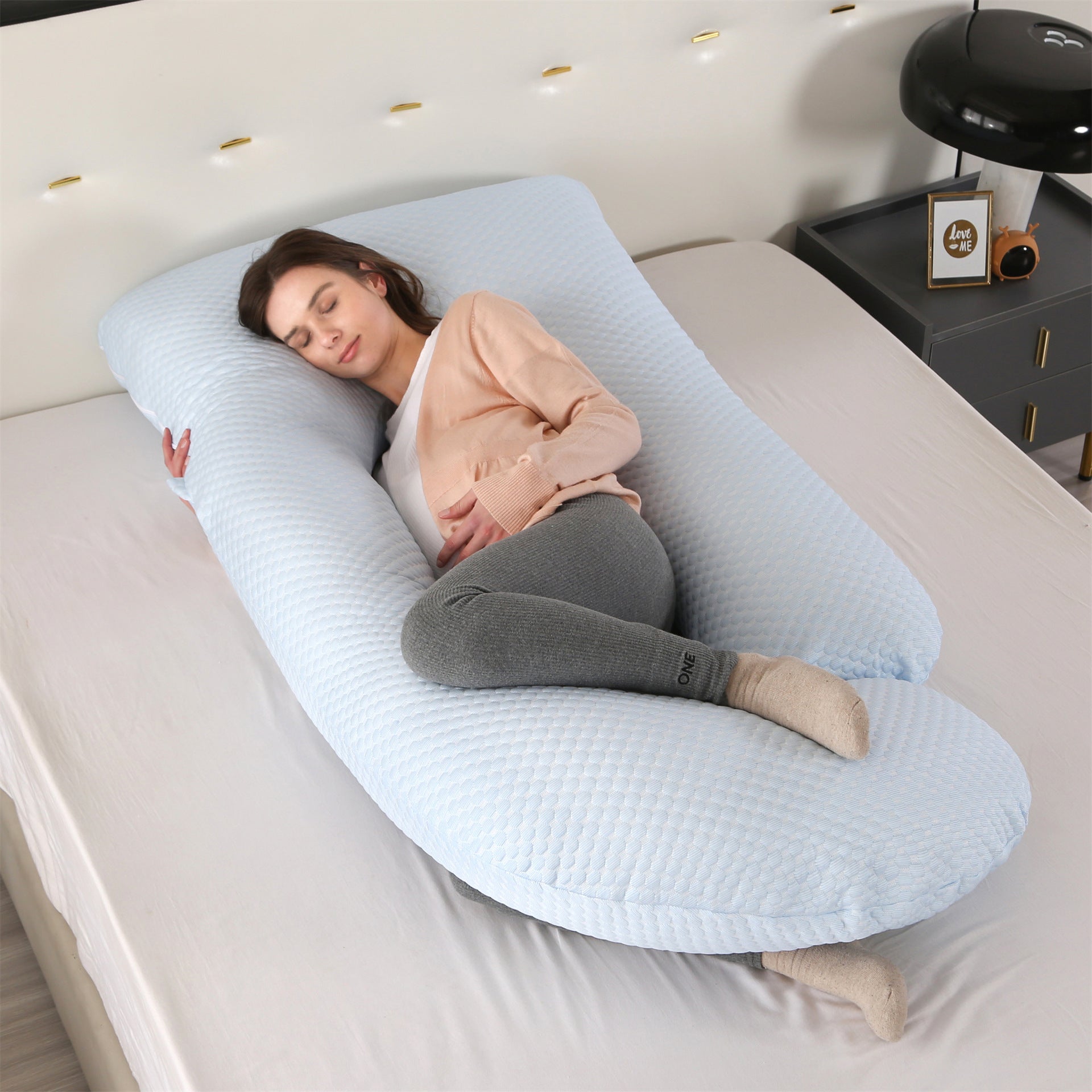 Crystal velvet G-shaped support pillow for waist