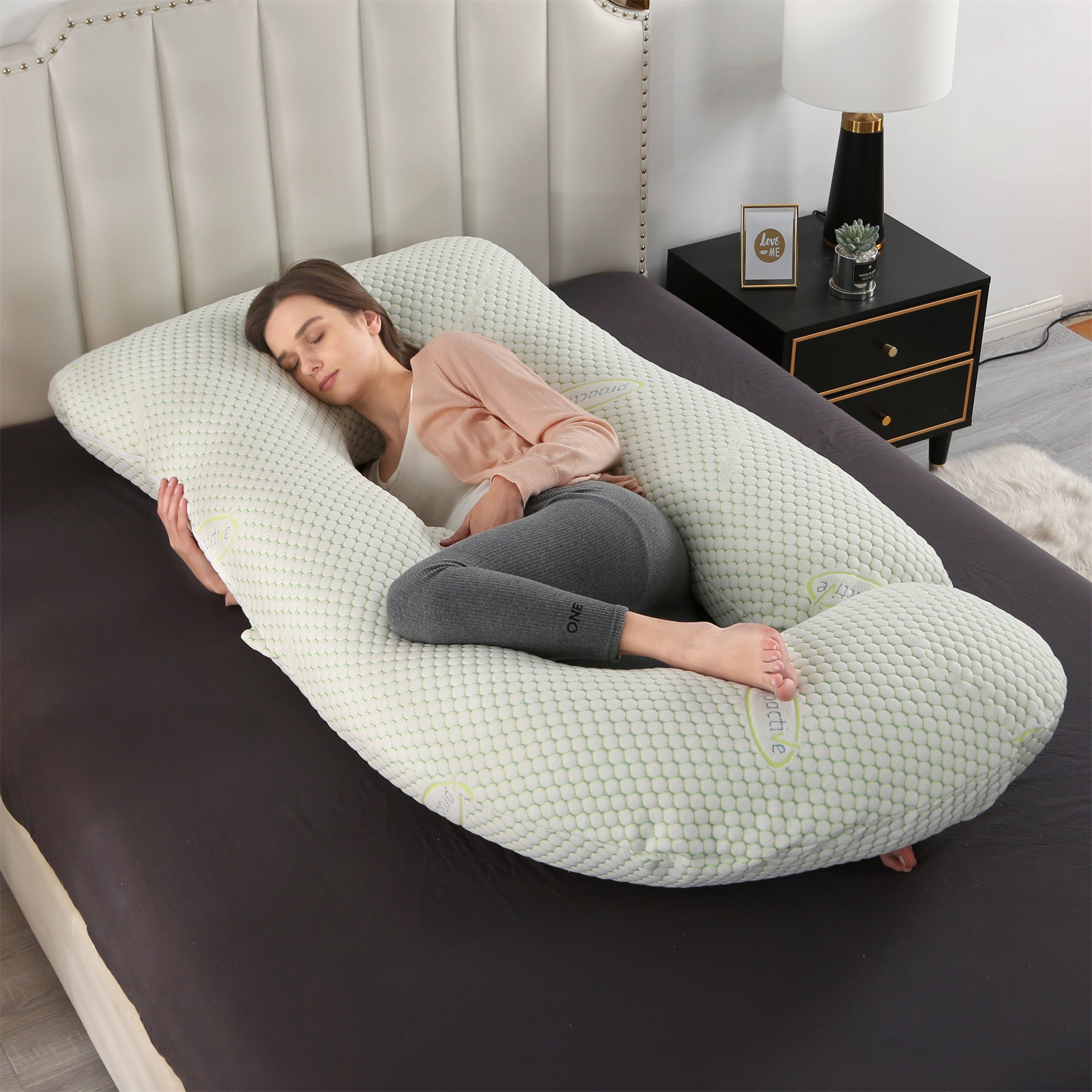Crystal velvet G-shaped support pillow for waist