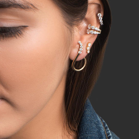 Crystal Zircon Clip On Ear Cuff