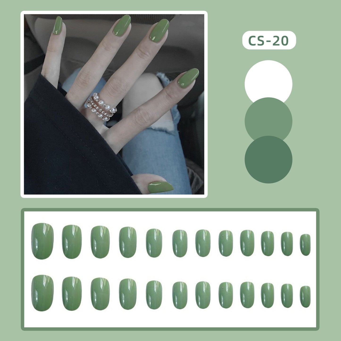 CS01-40 Wearing Nail Art Finished Nail Pieces Long Frosted Nail Pieces