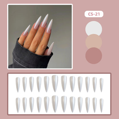 CS01-40 Wearing Nail Art Finished Nail Pieces Long Frosted Nail Pieces