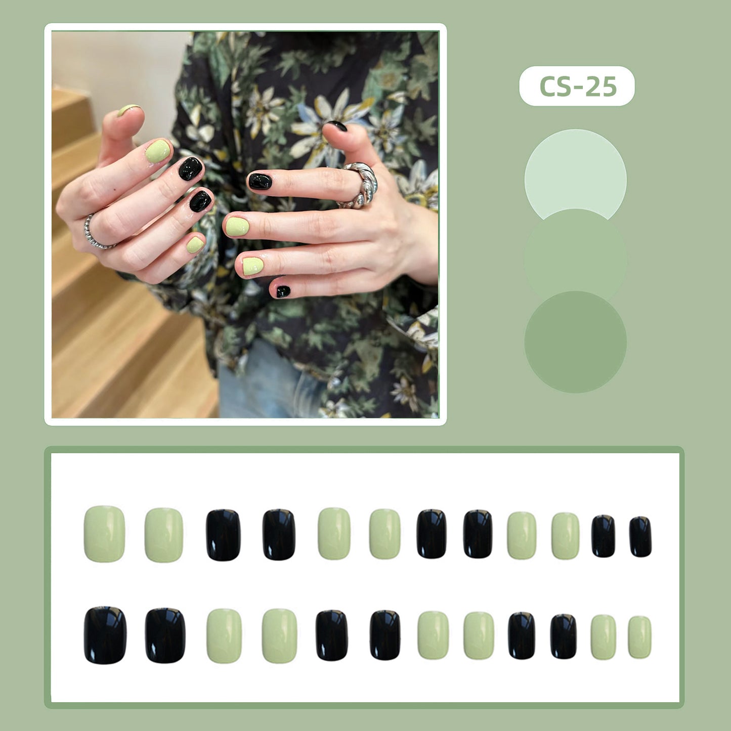 CS01-40 Wearing Nail Art Finished Nail Pieces Long Frosted Nail Pieces