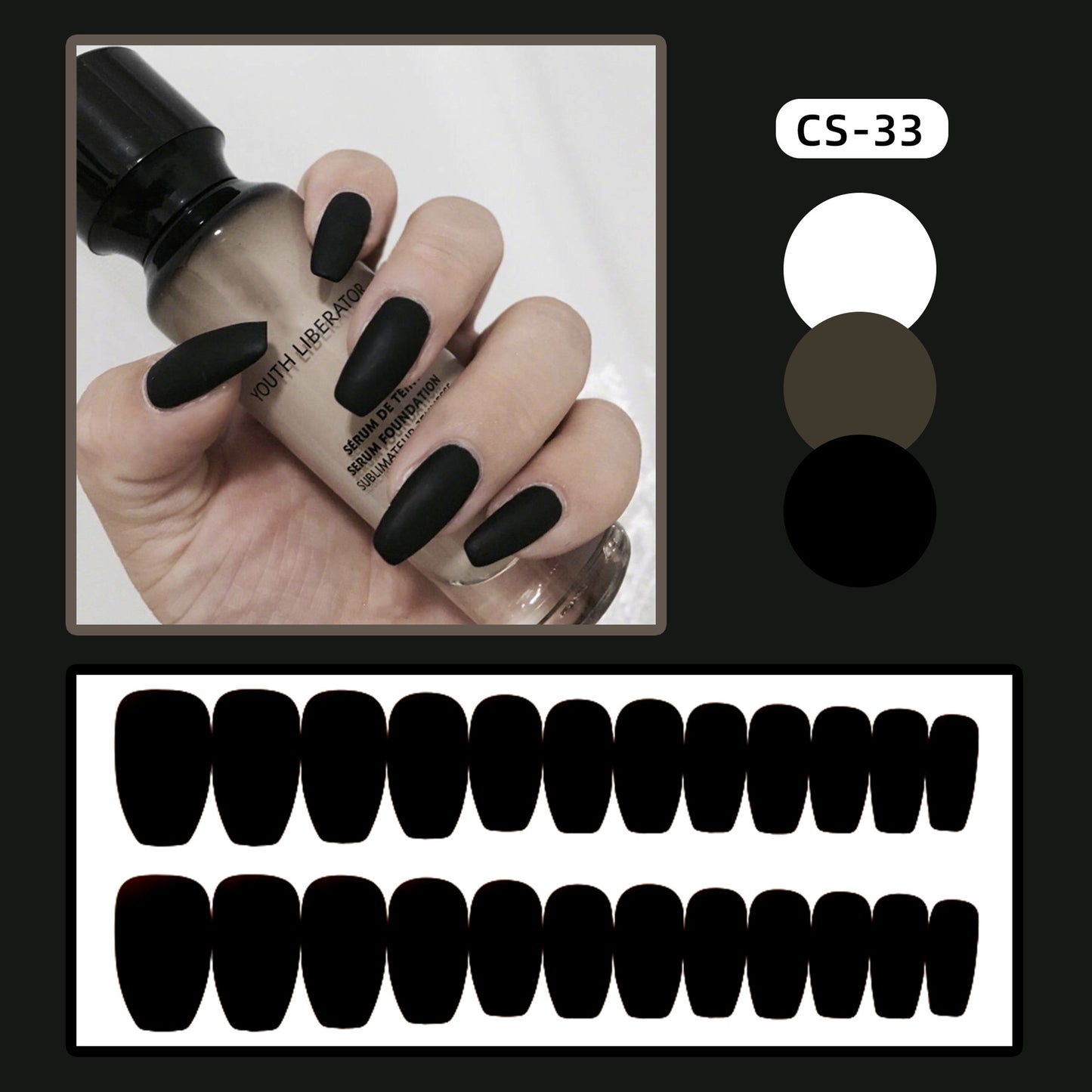 CS01-40 Wearing Nail Art Finished Nail Pieces Long Frosted Nail Pieces
