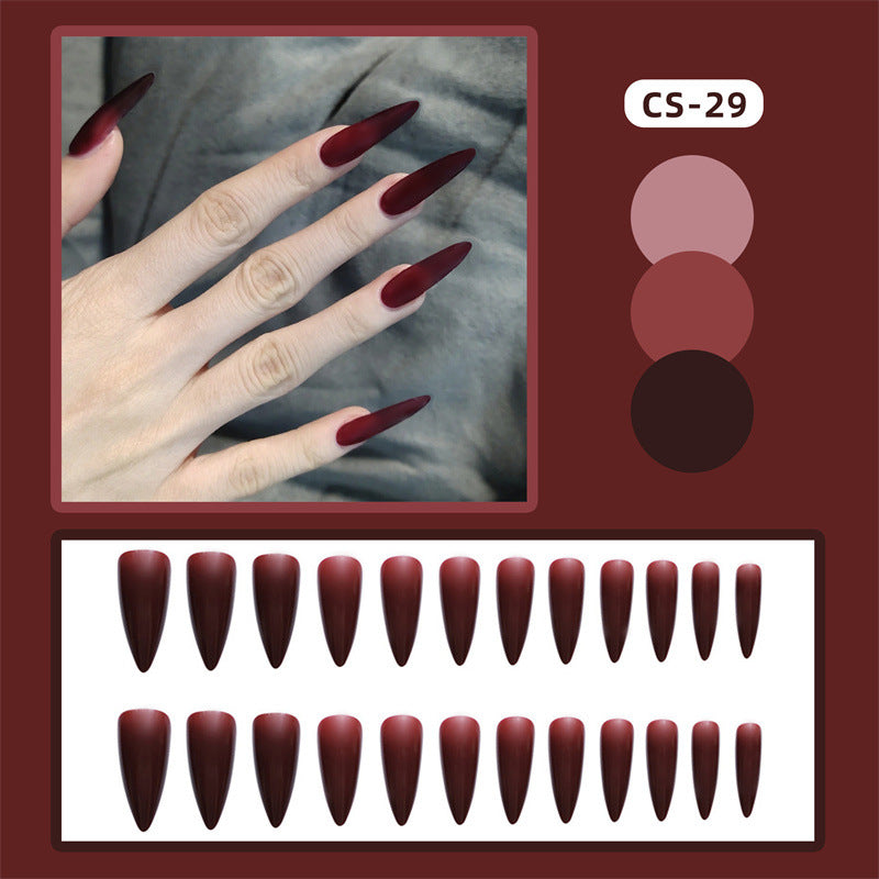 CS01-40 Wearing Nail Art Finished Nail Pieces Long Frosted Nail Pieces