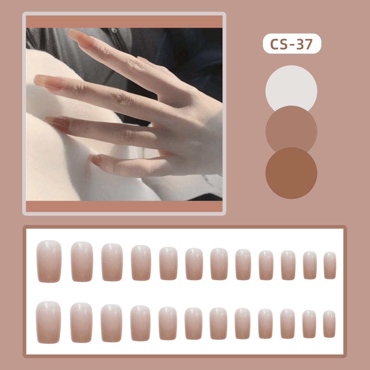 CS01-40 Wearing Nail Art Finished Nail Pieces Long Frosted Nail Pieces
