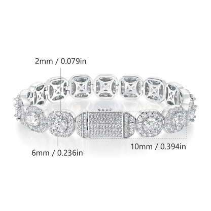 Cuban Chain Zircon Tennis Bracelet for Men and Women