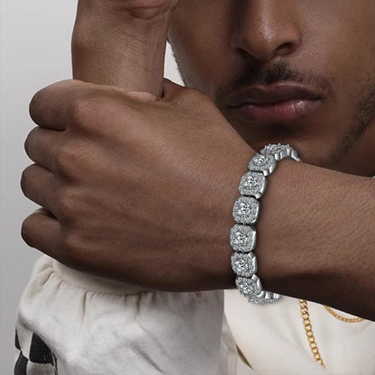 Cuban Chain Zircon Tennis Bracelet for Men and Women