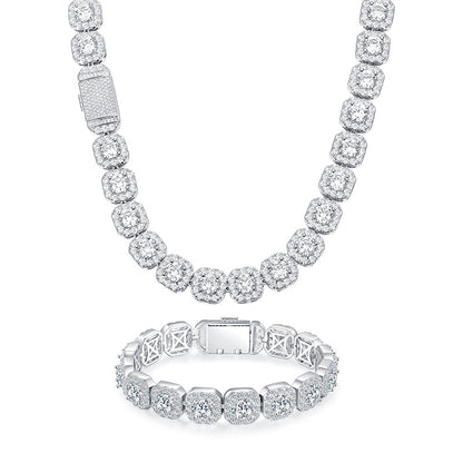 Cuban Chain Zircon Tennis Bracelet for Men and Women