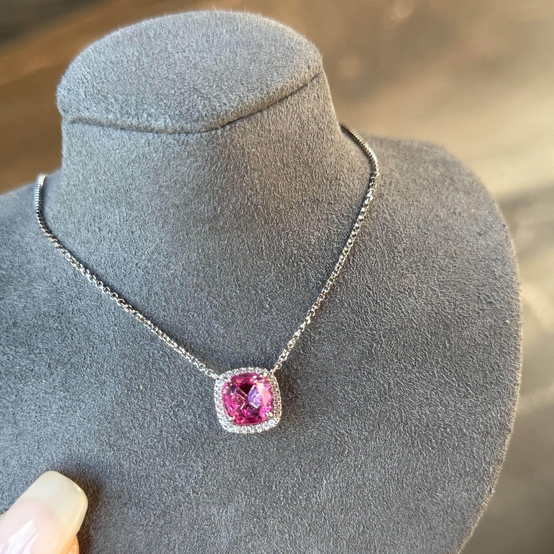 Cultivated Pink Sapphire Necklace with Gold Plating