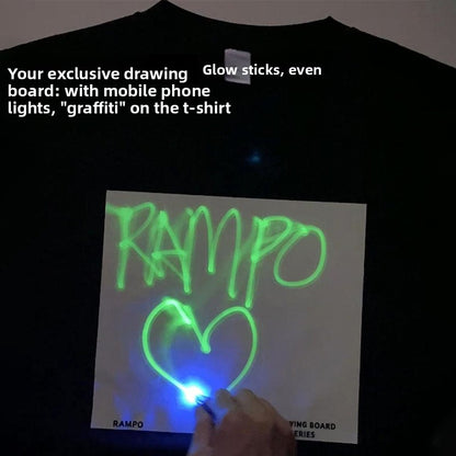 Cultural toy fun glow-in-the-dark drawing board short-sleeved T-shirt