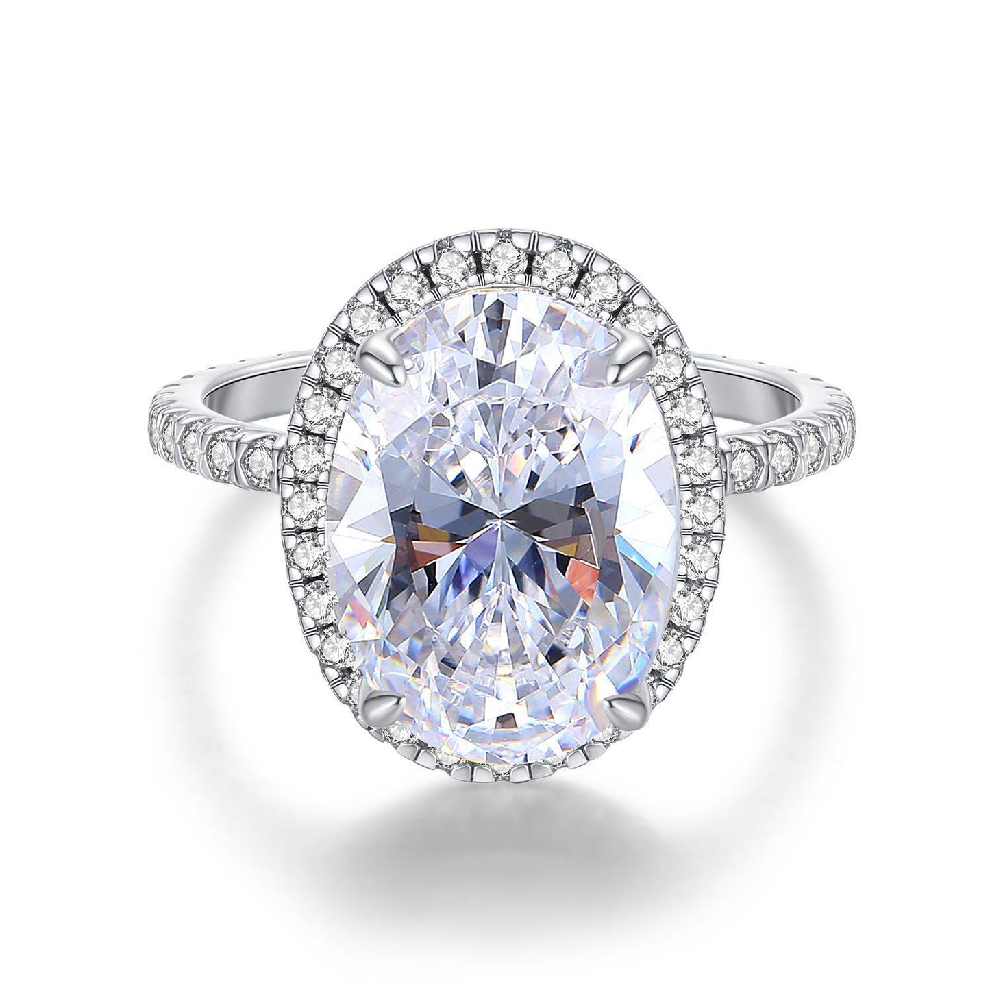 Cultured Diamond Sterling Silver Ice Cut Gemstone Ring