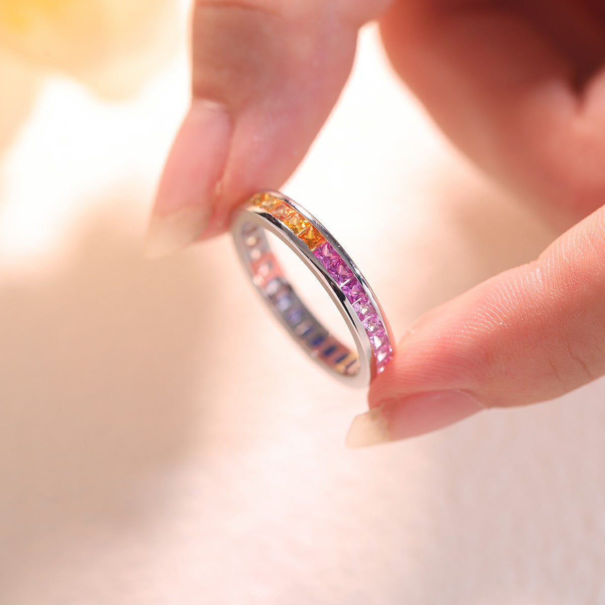 Cultured Gemstone Silver Ring