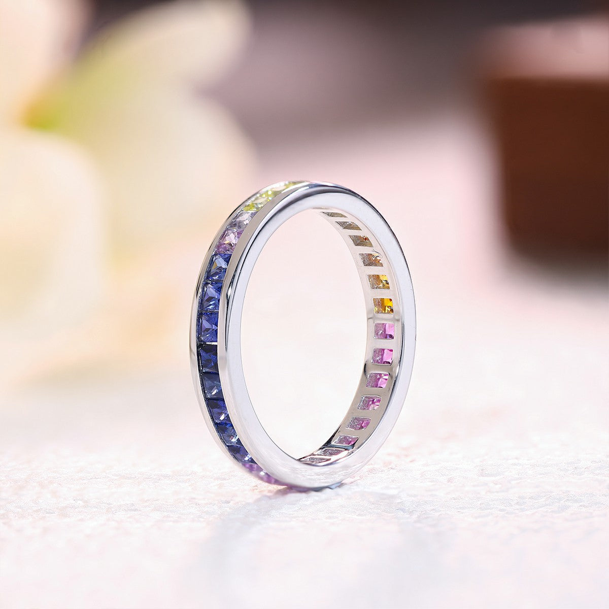 Cultured Gemstone Silver Ring