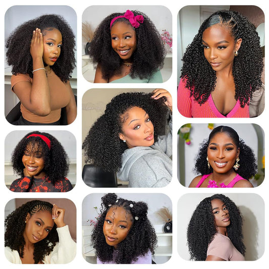 Curl the half-wig human hair