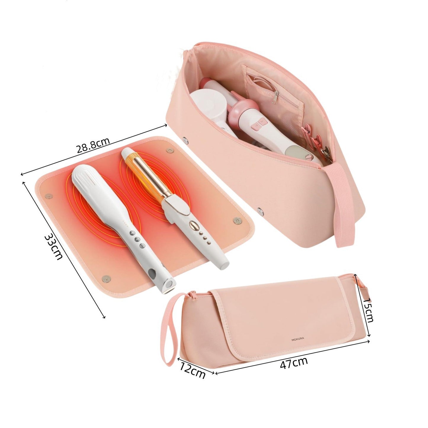 Curling iron storage bag