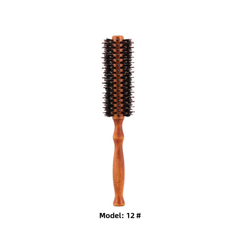 Curly comb with pig bristles inwardly folded