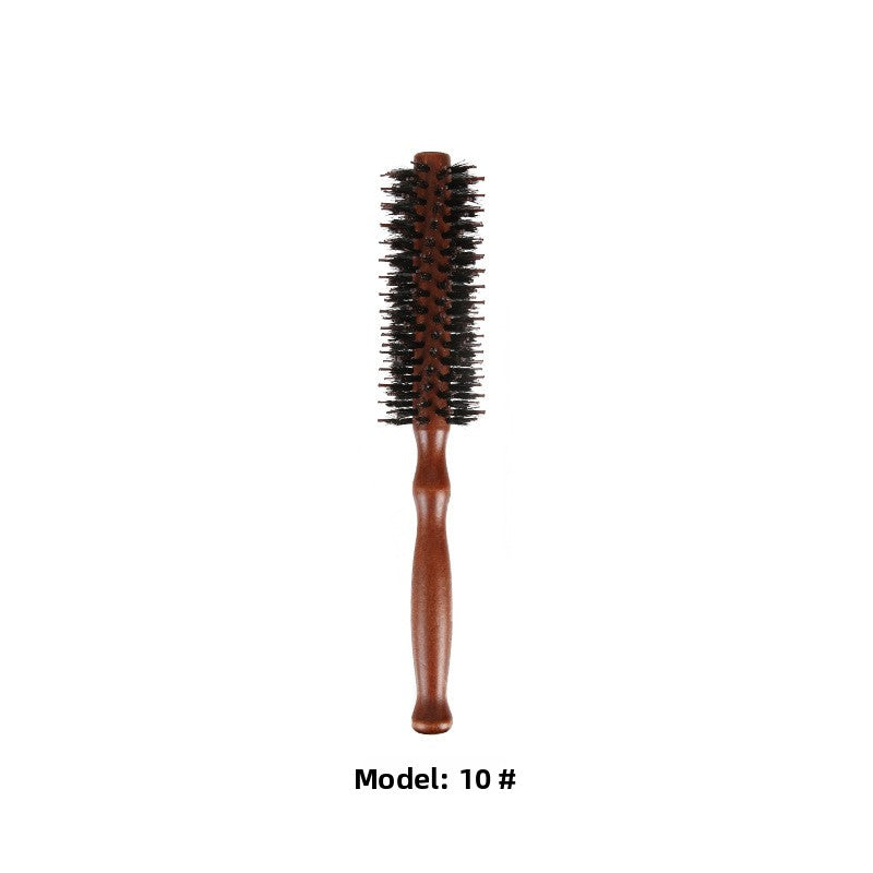 Curly comb with pig bristles inwardly folded