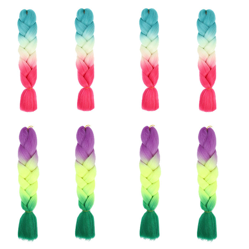 Curly hair color gradient wig