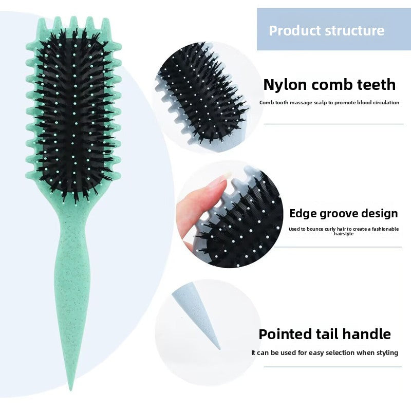 Curly shaped brush comb