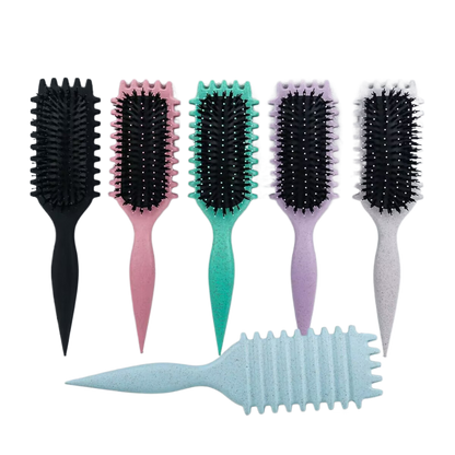 Curly shaped brush comb
