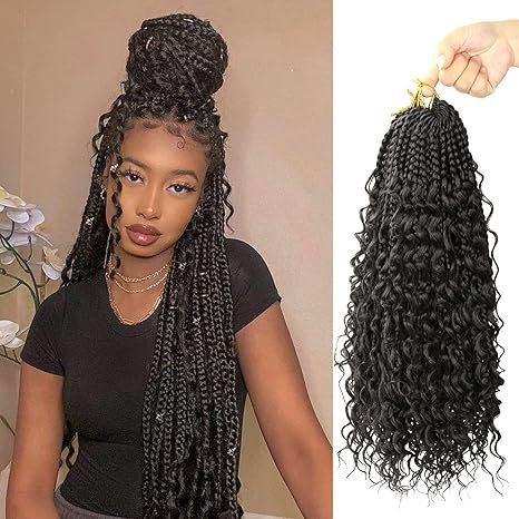 Curly Three-Strand Braids Crochet Hair Braids