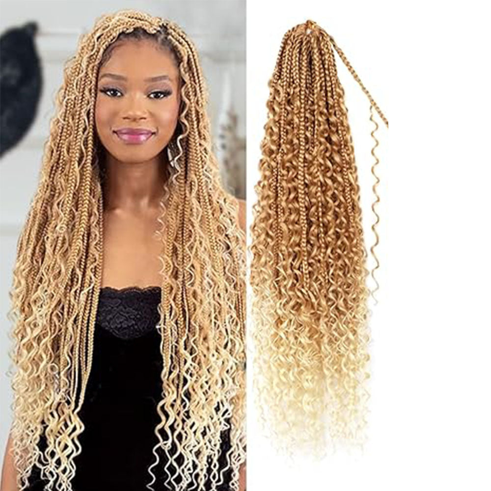 Curly Three-Strand Braids Crochet Hair Braids