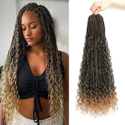 Curly Three-Strand Braids Crochet Hair Braids
