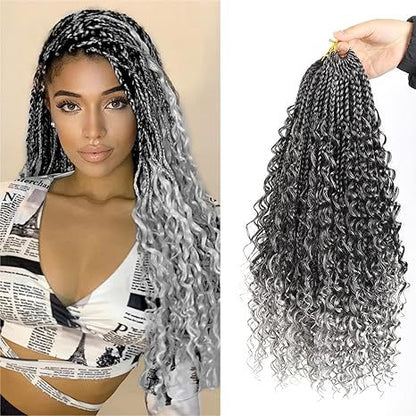Curly Three-Strand Braids Crochet Hair Braids