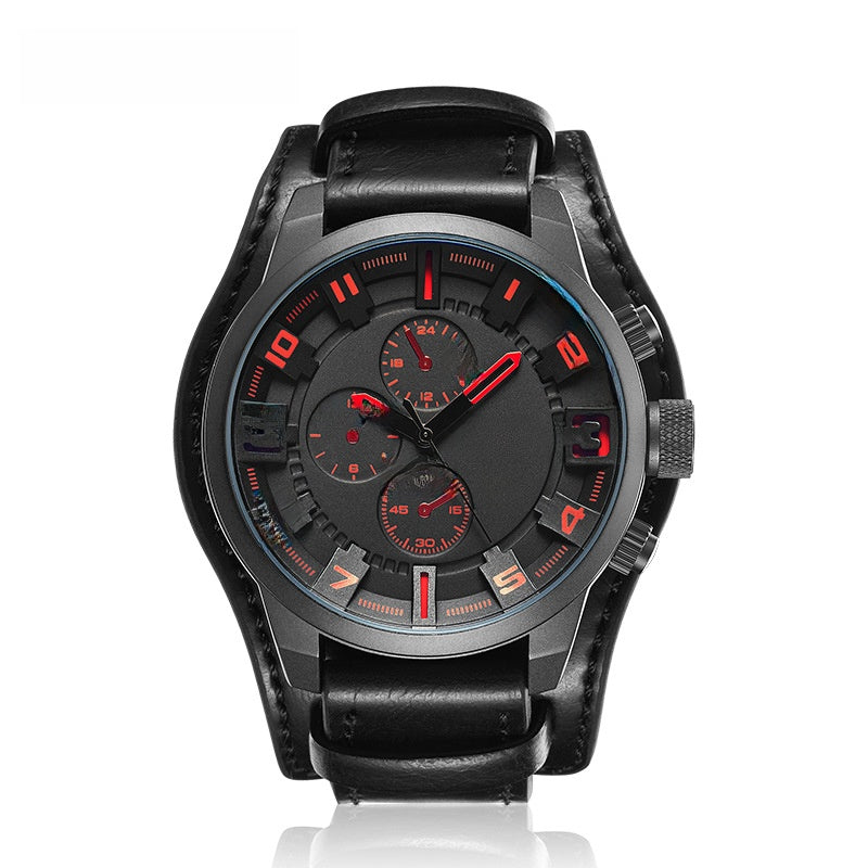 Curren Mens Calendar Leather Strap Quartz Watch