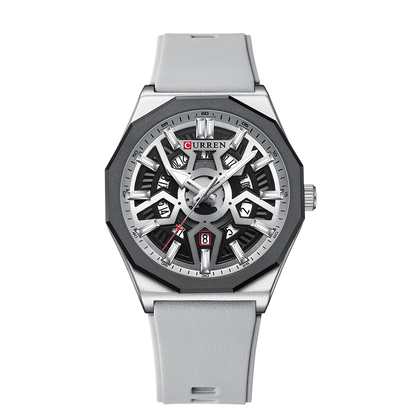 Curren Round Waterproof Quartz Watch with Calendar