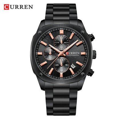 Curren Square Multi-Function Calendar Watch