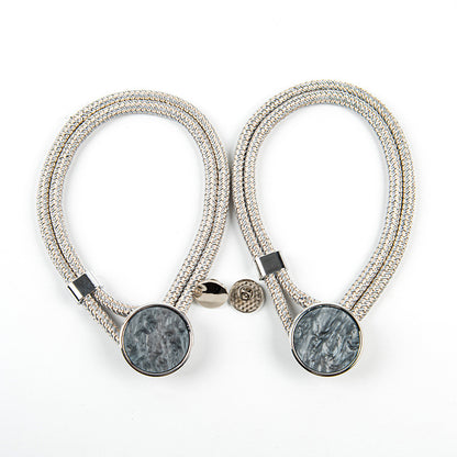 Curtain Tiebacks Mirrored Marble Pattern No-Drill Binding Straps