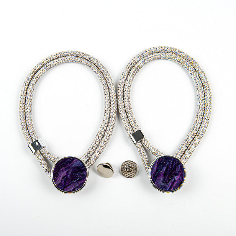 Curtain Tiebacks Mirrored Marble Pattern No-Drill Binding Straps