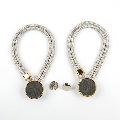 Curtain Tiebacks Mirrored Marble Pattern No-Drill Binding Straps