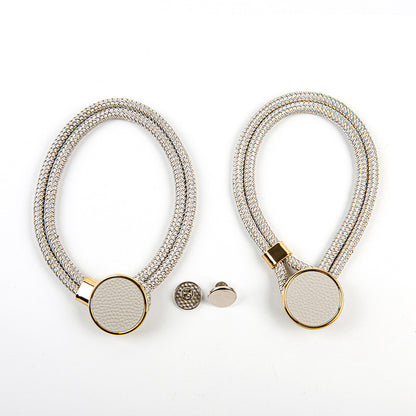 Curtain Tiebacks Mirrored Marble Pattern No-Drill Binding Straps
