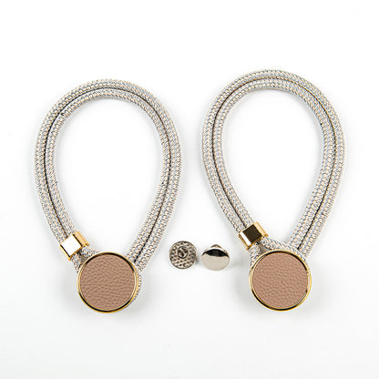 Curtain Tiebacks Mirrored Marble Pattern No-Drill Binding Straps