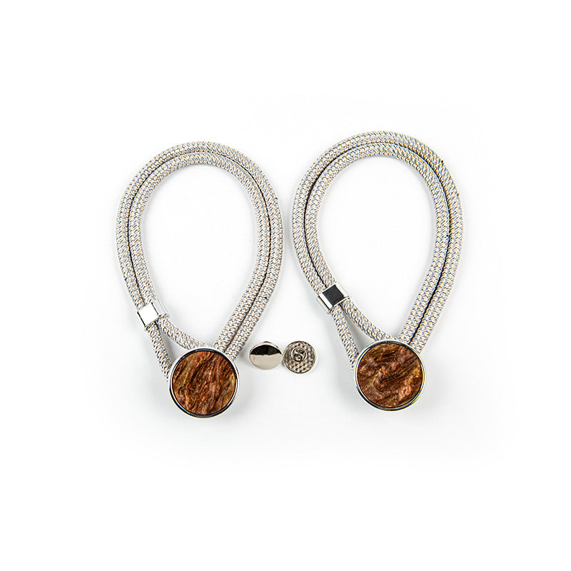 Curtain Tiebacks Mirrored Marble Pattern No-Drill Binding Straps