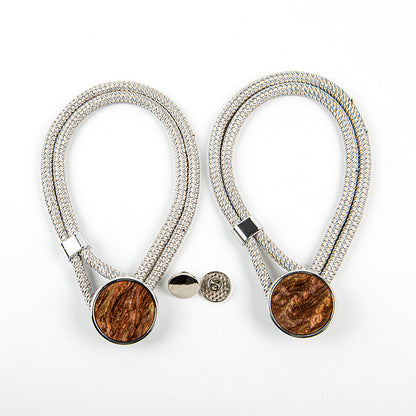 Curtain Tiebacks Mirrored Marble Pattern No-Drill Binding Straps
