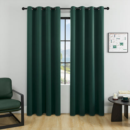 Curtains fully block out sunlight and provide protection from the heat.