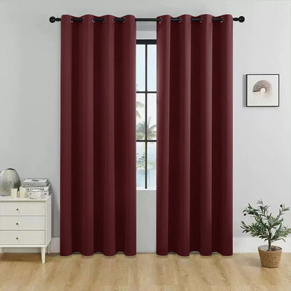 Curtains fully block out sunlight and provide protection from the heat.