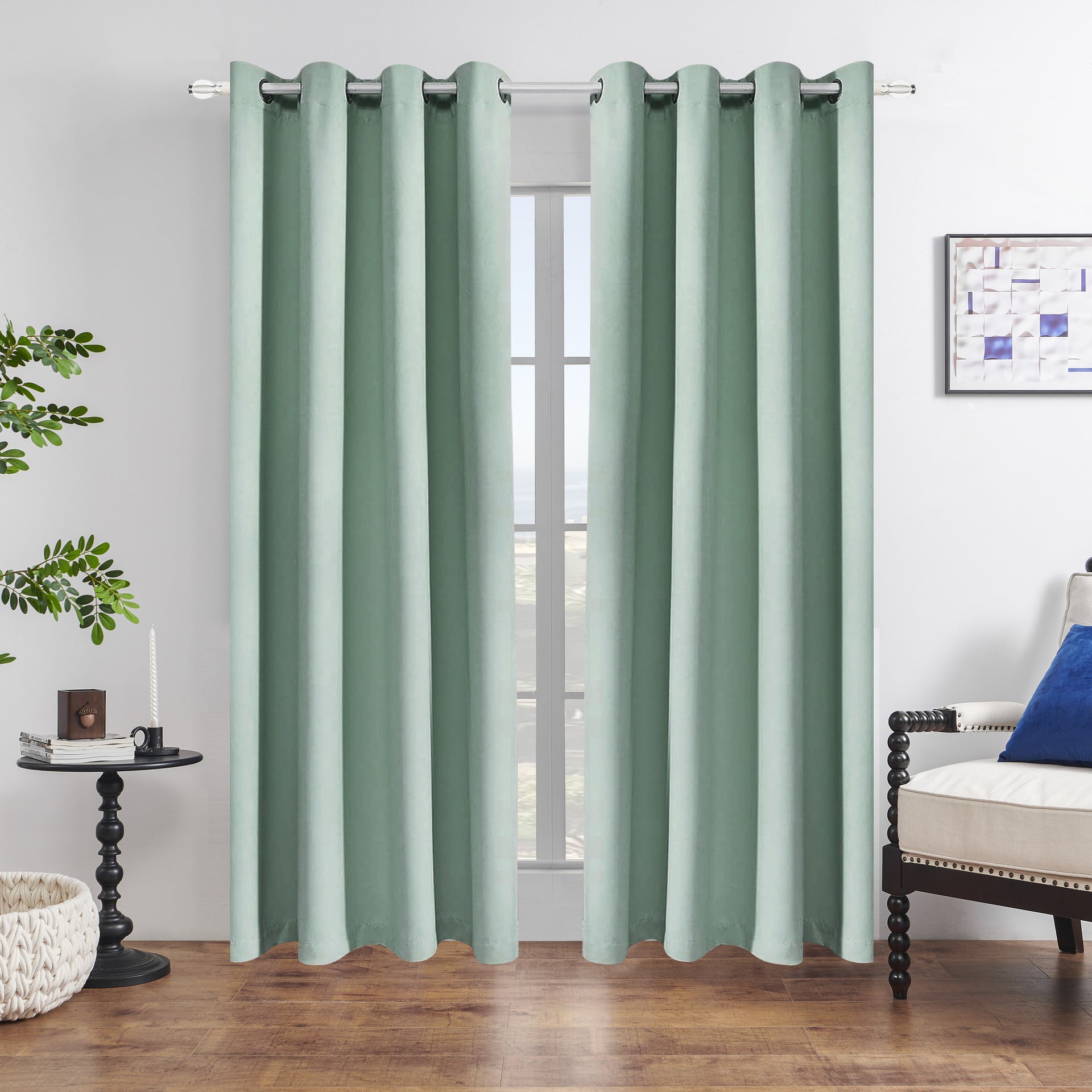 Curtains fully block out sunlight and provide protection from the heat.