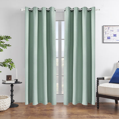 Curtains fully block out sunlight and provide protection from the heat.