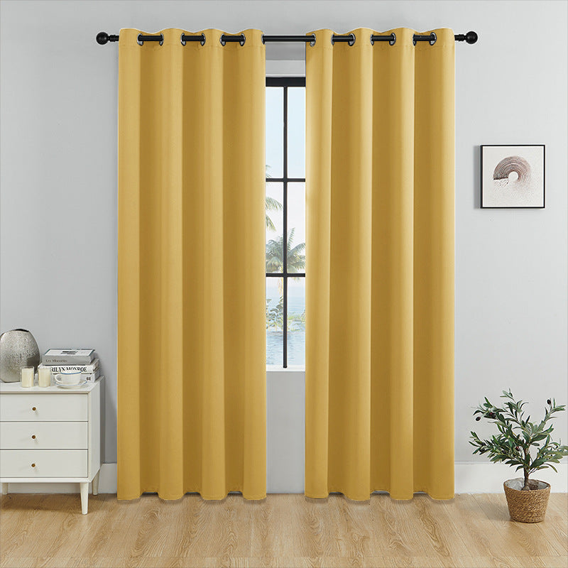 Curtains fully block out sunlight and provide protection from the heat.