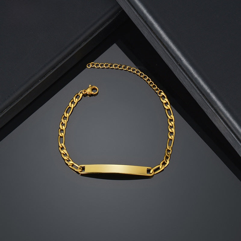 Curved Geometric Stainless Steel Chain Bracelet
