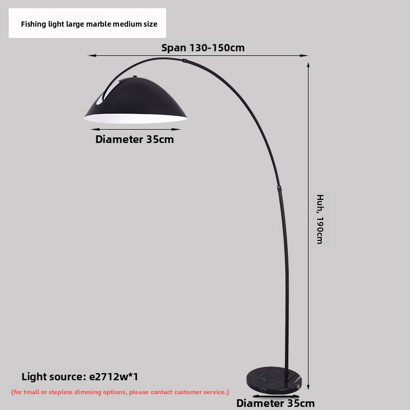 Curved LED Floor Lamp with Marble Base
