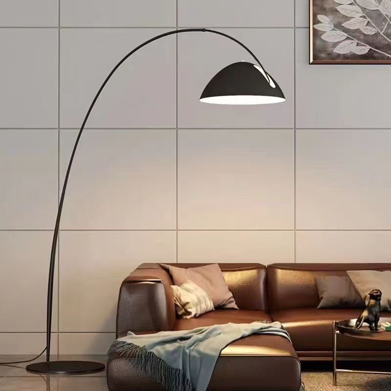 Curved LED Floor Lamp with Marble Base
