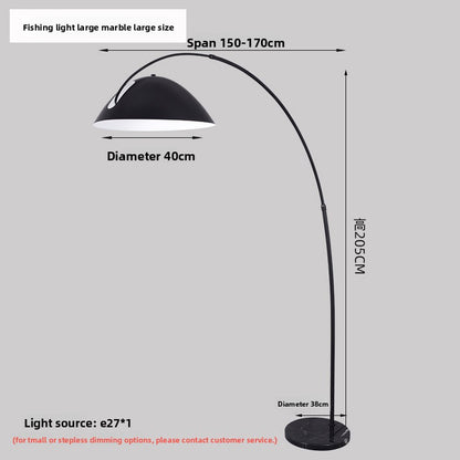 Curved LED Floor Lamp with Marble Base