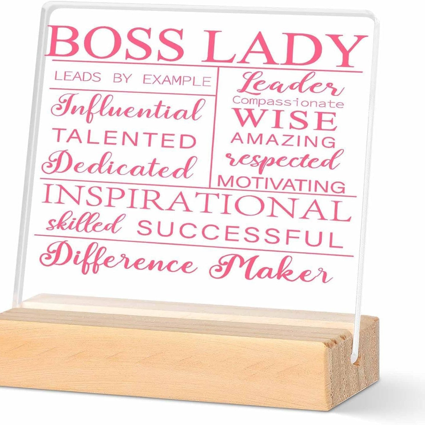 Custom Acrylic Stand with Wooden Base