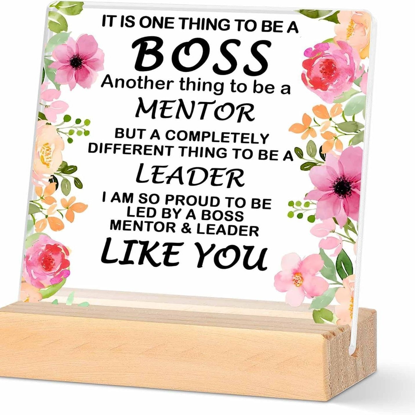 Custom Acrylic Stand with Wooden Base